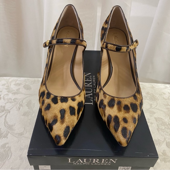 🆕 Ralph Lauren Gorgeous Hair Calf Leopard Print heels👠 - Picture 2 of 8